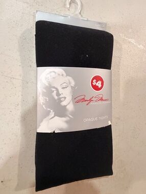 Marilyn Monroe Black Opaque Tights Large